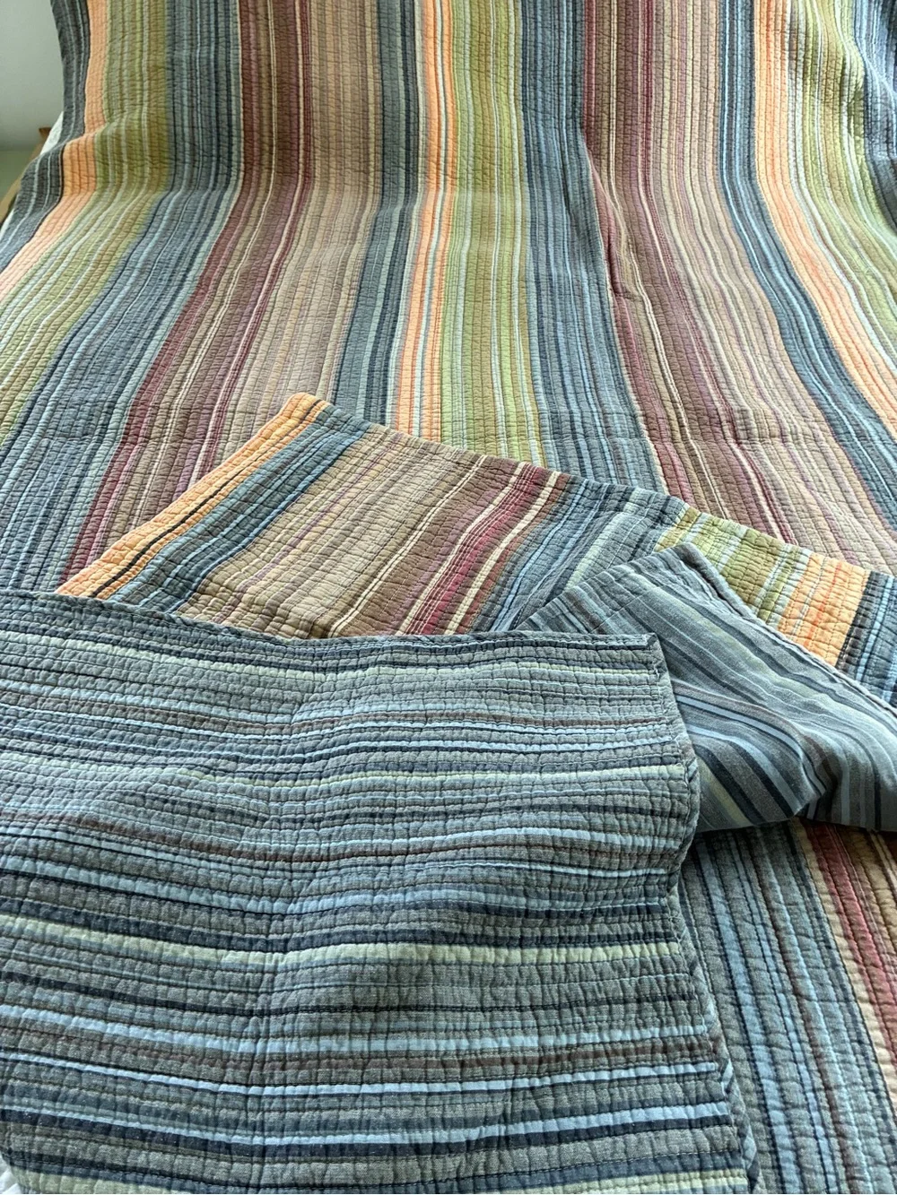 Vintage Greenland home fashions Katy Boho stripe twin quilt set